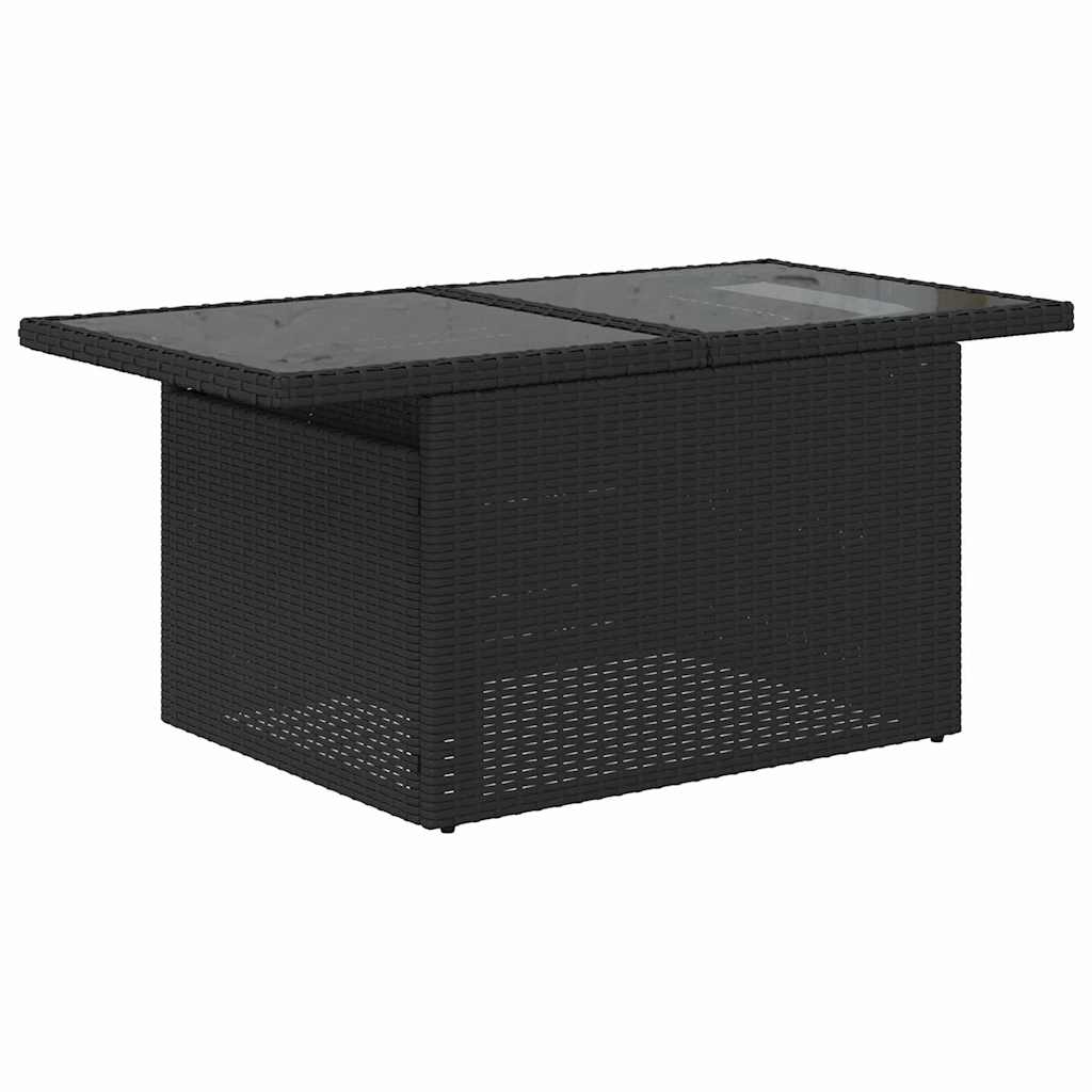 Garten-Sofa-Set mit Speicher 11 pcs Schwarz Poly Rattan